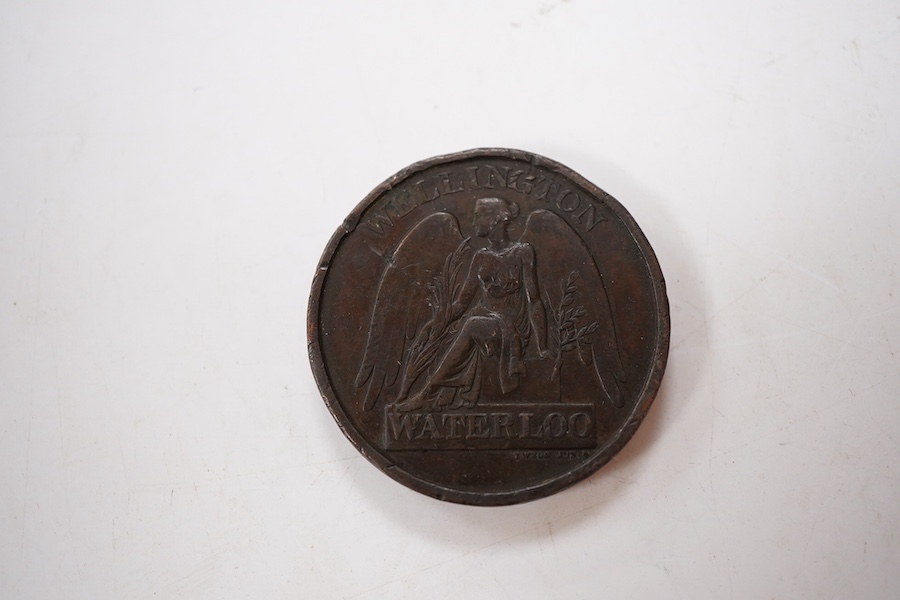 Trial Pattern AE Wellington Waterloo medal 1815, obv., George Prince Regent, Fine or better